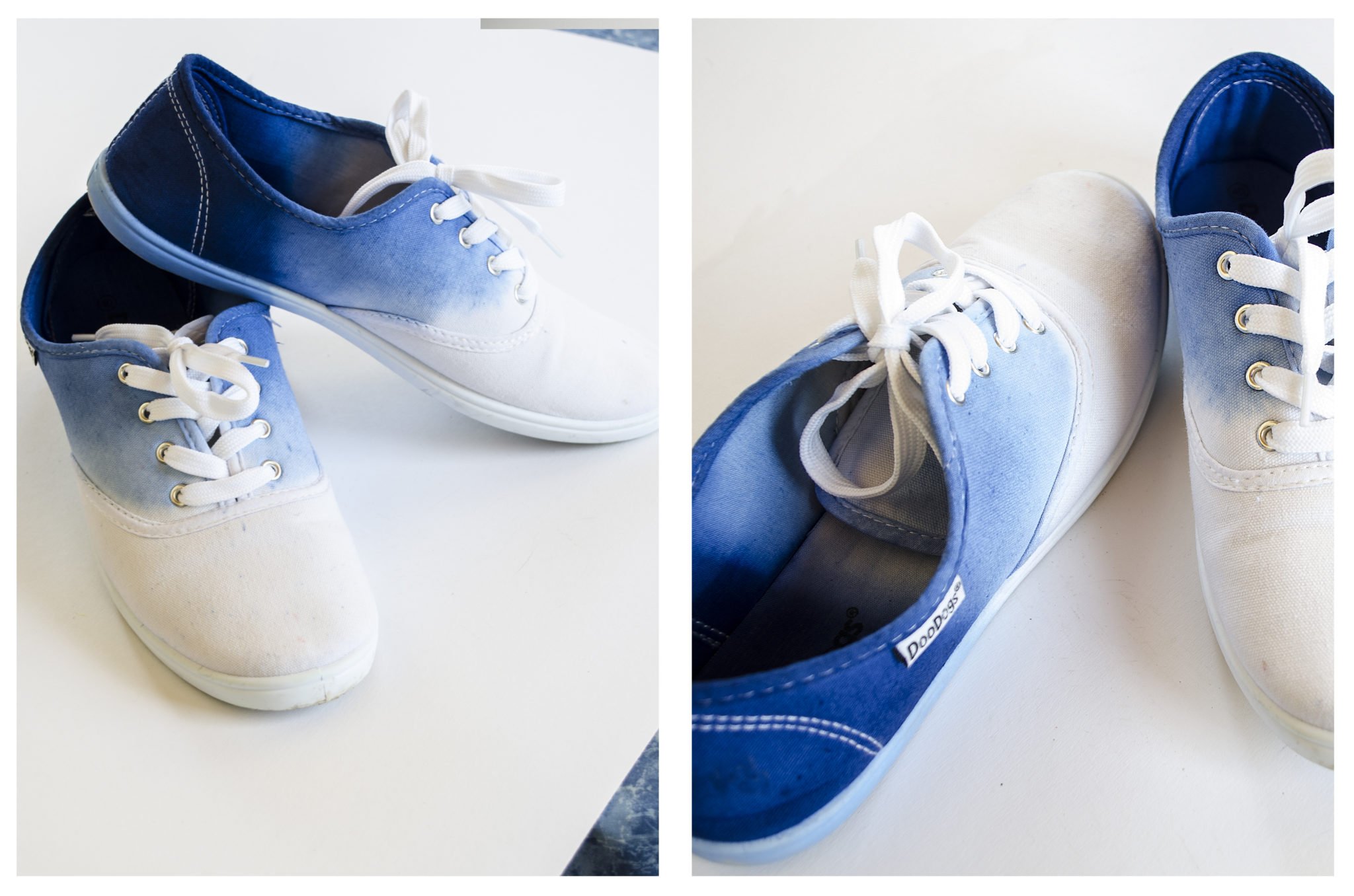Dip- Dye -Schuhe in Blau