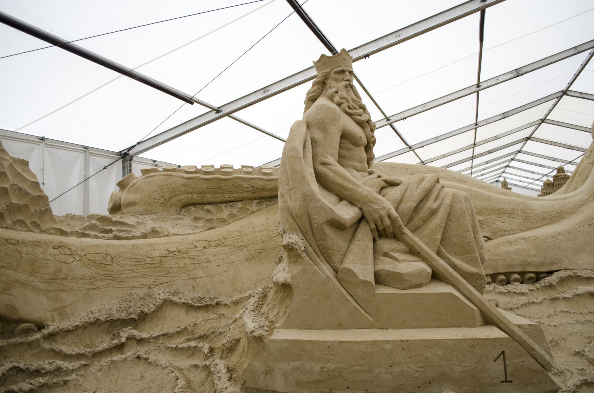 Sandskulpturen- der Gott des Meeres