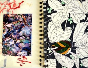 Art Journal Seite Blätter von Ms. Hey!