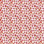 Ms.Hey! Textildesign Erdbeermuster ausgehend von Zeichnung und Aquarellmalerei