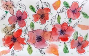 Draw with me schnelle Aquarellblumen in Nass in Nass Technik von Ms.Hey!