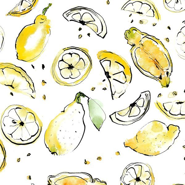 Happy Fruit- Zitrone Aquarell Ms.Hey!_textildesign_