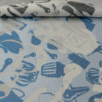 Petite Joie Jaquard Tischwäsche Detail schwarz silber blau